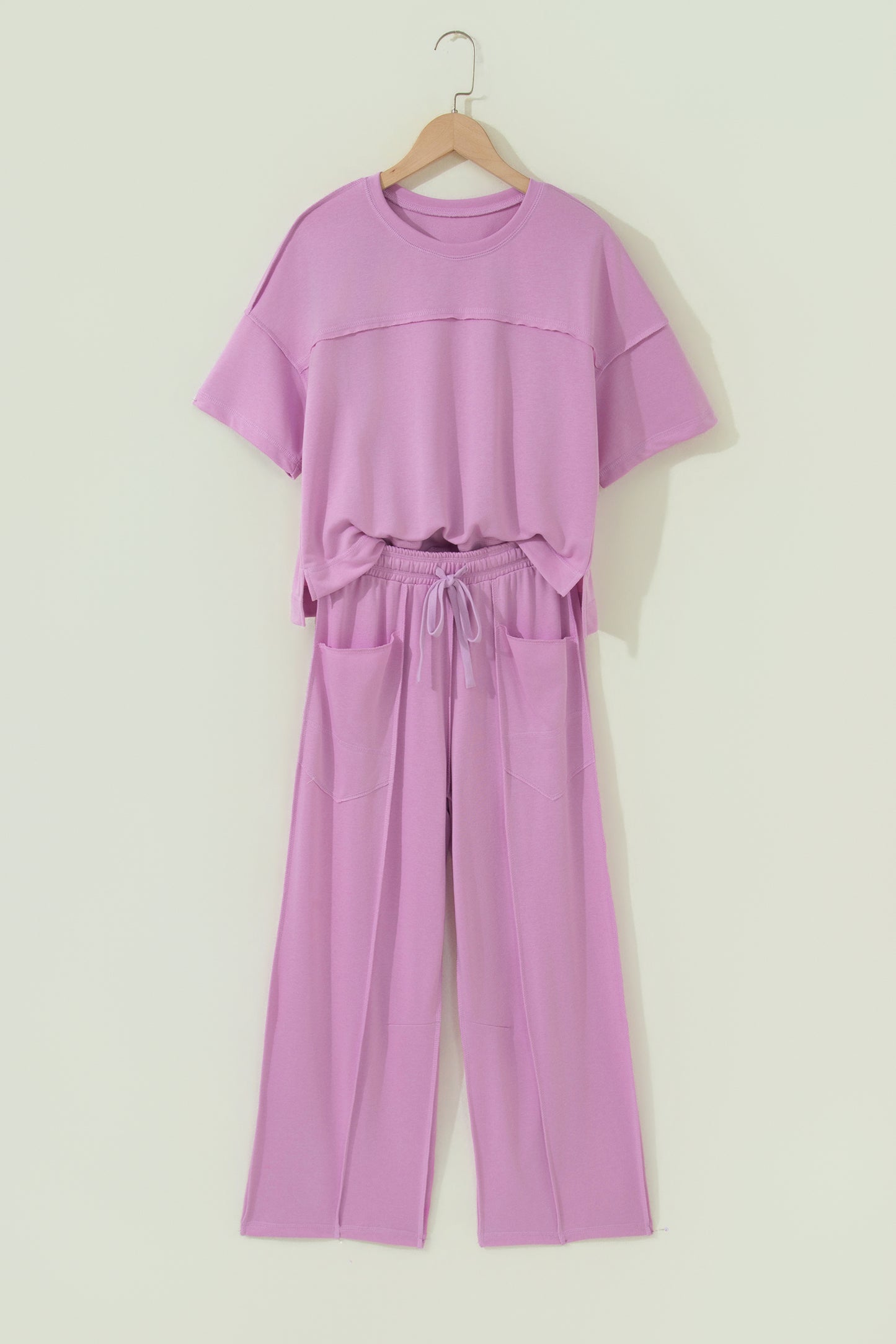 Racing Red Drop Shoulder Boxy Tee and Barrel Pants Set