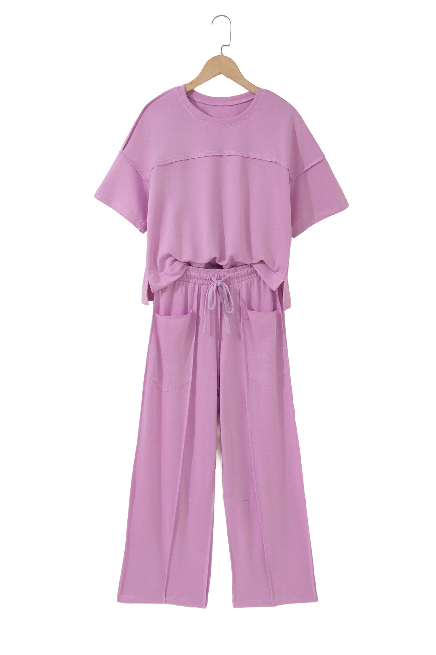 Racing Red Drop Shoulder Boxy Tee and Barrel Pants Set